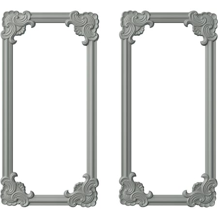 Ekena Millwork 24-in. W x 48-in. H Pompeii Panel Moulding Kit Double Panel PMLKPO24X48B